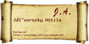 Jávorszky Attila névjegykártya