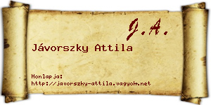Jávorszky Attila névjegykártya